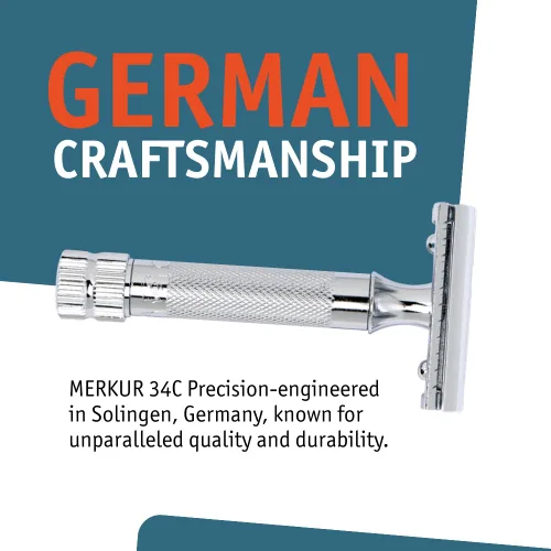 Miniatura 6 de MERKUR MERKUR Short Handle Safety Razor with 10 blades Cromo
