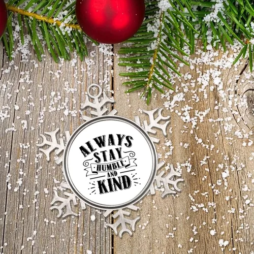 Miniatura 6 de Adornos decorativos de Navidad de copo de nieve de metal de 3 pulgadas, adorno de recuerdo de Navidad, regalo inspirador, adornos colgantes