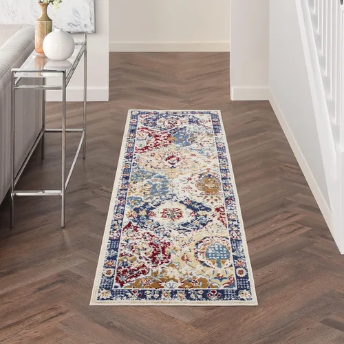 Nourison Grafix - Alfombra multicolor de 2 pies 3 pulgadas x 10 pies, fácil de limpiar, no se desprende, para dormitorio, sala de estar, comedor y