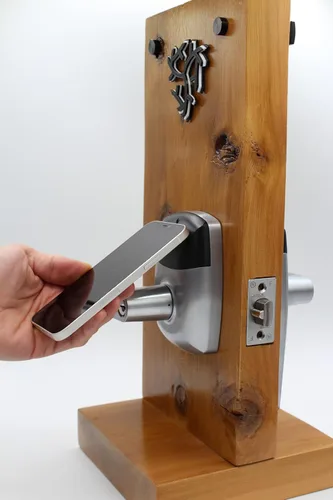 Miniatura 2 de Cerradura de puerta con palanca comercial RFID, aplicación de sistema de control de acceso, incluye 2 tarjetas NFC (mano izquierda)