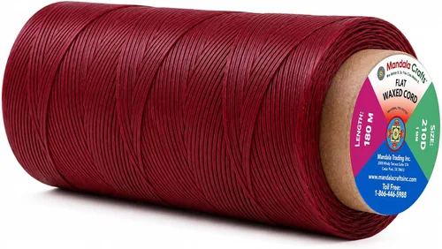 Miniatura 108 de Mandala Crafts Hilo encerado plano de 24 colores surtidos para costura de cuero, 55 x 24 yardas, hilo de poliéster 150D 0.031 in para cueros