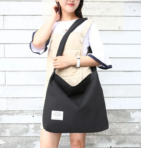 Miniatura 6 de Covelin - Bolsa de hombro informal de lona para mujer, estilo bohemio y retro, bolsa de mano, bolso cruzado, tamaño grande
