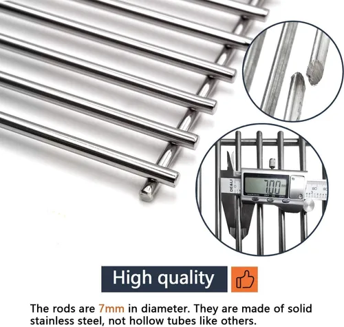 Miniatura 3 de Hongso Rejillas de cocina de acero inoxidable SUS304 de 19 1/4 pulgadas para Jenn-Air 720-0336 720-0163 730-0163 720-0511, Nexgrill 720-0163