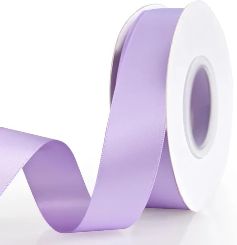 Miniatura 30 de SHOWIN - Cinta de satén morada de doble cara de 1 1/2 pulgadas x 50 yardas continuas para envoltura de regalos, decoración de boda y ramos florales