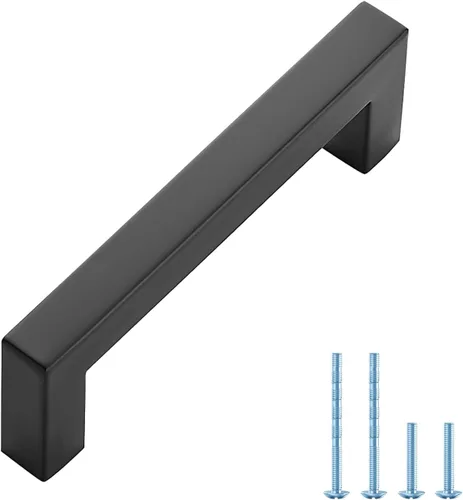Miniatura 32 de Ravinte Paquete de 5 tiradores cuadrados de gabinete de 2-1/2 pulgadas, manijas negras para gabinetes de cocina, accesorios de cocina negros mate