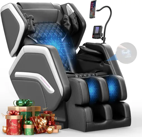 Miniatura 11 de Silla de masaje de cuerpo completo, silla de masaje de gravedad cero 2026 para fatiga de espalda con 10 rodillos fijos, calefacción, bolsas de aire