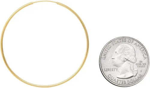 Miniatura 3 de Aretes de aro infinito de oro de 14k, tubo de 1,25 mm de grosor