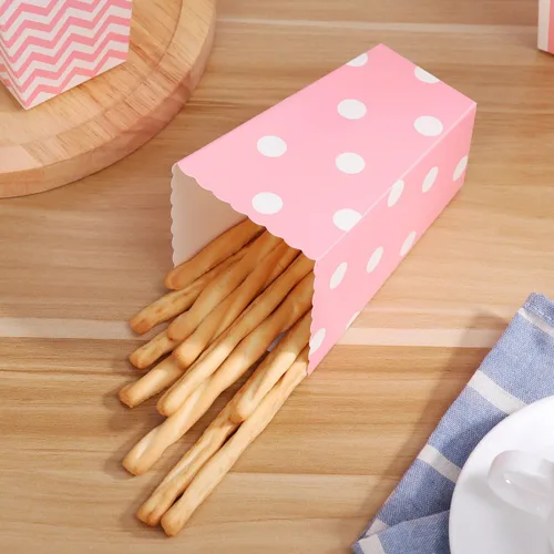 Miniatura 3 de NUOLUX 48pcs Palomitas Cajas Cartón Caramelo Contenedor Rugby Stripe Wave Dot Patrón Deco1