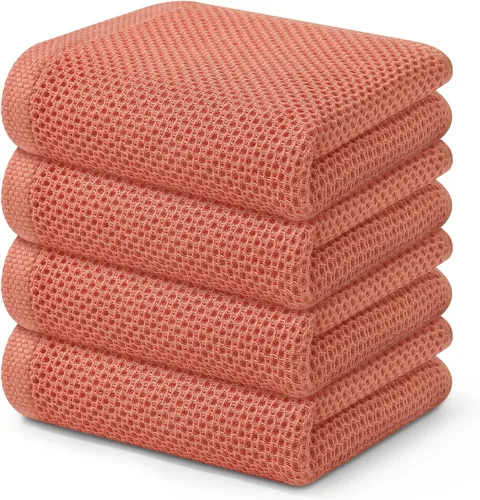 Miniatura 83 de Kitinjoy - Paños de cocina de 100 % algodón, tela de tejido gofrado, paño de limpieza ultrasuave, absorbente y de secado rápido. Gris Oscuro