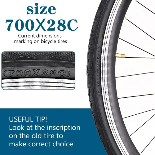 Miniatura 4 de Paquete de 2 neumáticos plegables 700x28C para bicicleta de carretera, 700C, neumáticos de repuesto con cuentas plegables, resistentes a pinchazos