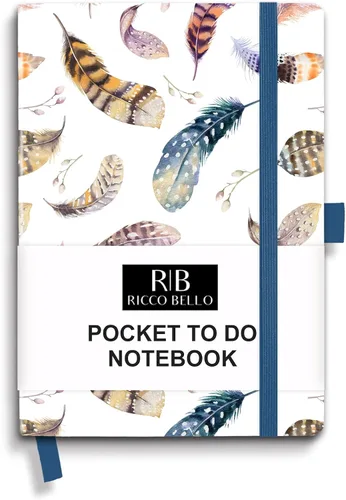 Miniatura 16 de RICCO BELLO - Cuaderno de lomo pegado con marcador Sin fecha, piel sintética, soporte para bolígrafo, planificador de productividad