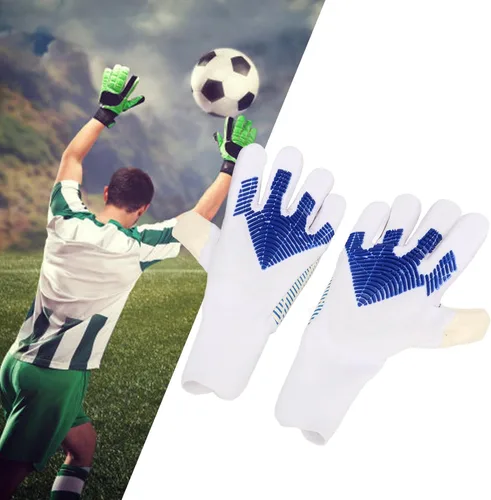 Miniatura 6 de Un par de guantes de portero de fútbol, guantes de portero de fútbol con fuerte agarre en la palma, protección para los dedos, látex antideslizante