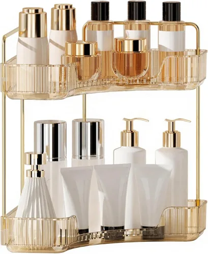 Miniatura 8 de YCIA&DONE Organizador de esquina para mostrador de baño, organizador de maquillaje para tocador, bandeja de perfumes cosméticos para el cuidado