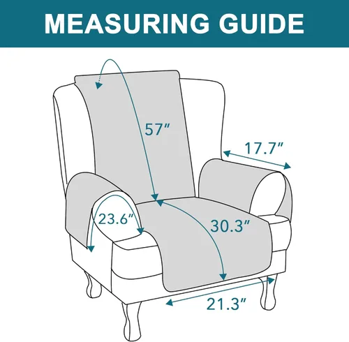 Miniatura 6 de Turquoize Funda 100% Impermeable para Sillón de Ala Fundas para Sillón de Ala con Brazos Protector de Silla Sofá Protector Triple Antideslizante