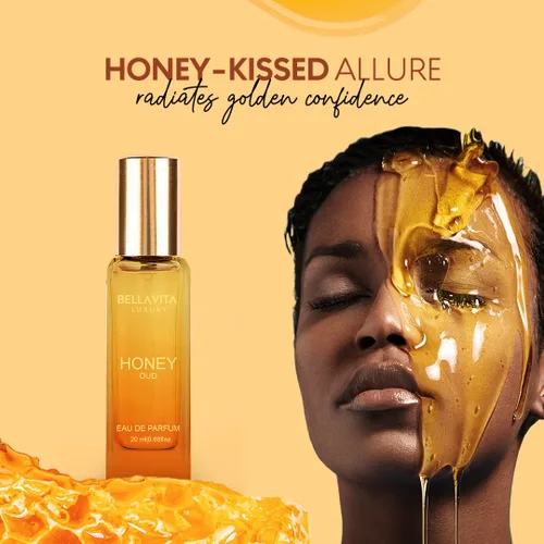 Miniatura 3 de Bella Vita Luxury Honey OUD Eau de Parfum Edición de Viaje Tamaño de Bolsillo 20 ml Perfumes Mini de Larga Duración para Mujeres Notas: Pachulí