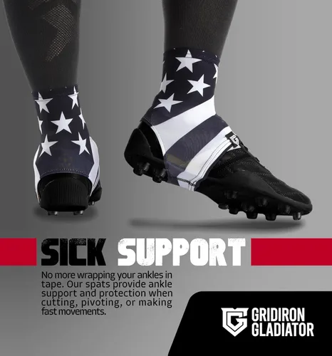 Miniatura 5 de GridIron Gladiator - Fundas de tacos, calcetines para tacos de fútbol americano, polainas para tacos de fútbol, béisbol y sóftbol Blanco y negro