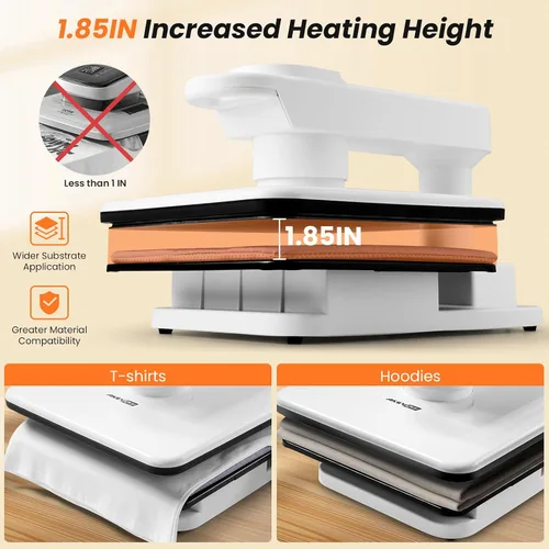 Miniatura 5 de AKEYDIY Prensa de calor de 15 x 15, máquina de prensa de calor automática de doble estación para camisetas, prensa digital de sublimación