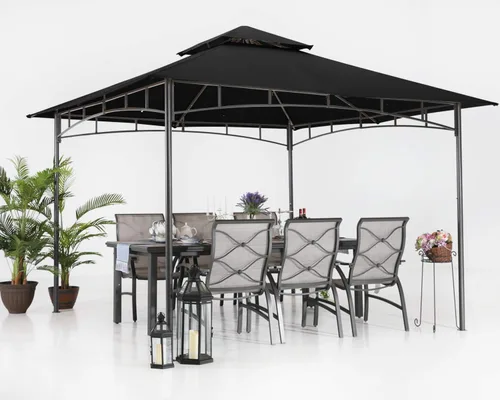 Miniatura 14 de ABCCANOPY Gazebos para patios 10x10 - Gazebo con marco de acero para exteriores para césped, patio trasero, jardín, terraza (gris oscuro)