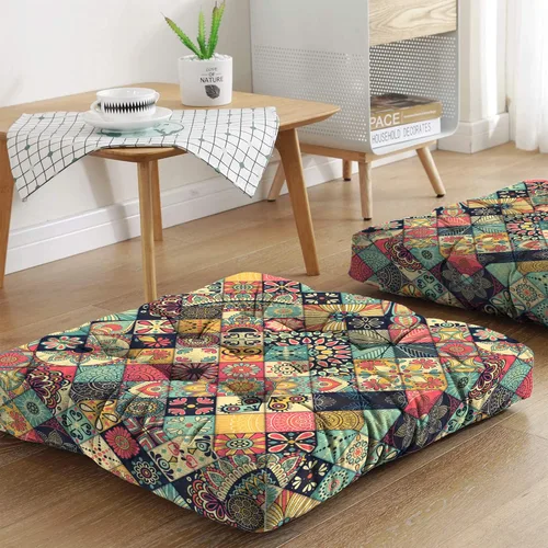 Miniatura 10 de Cojín de meditación con mandala, tapete de meditación bohemio, almohadas de meditación para sentarse en el suelo, cojines para sentarse en casa y al