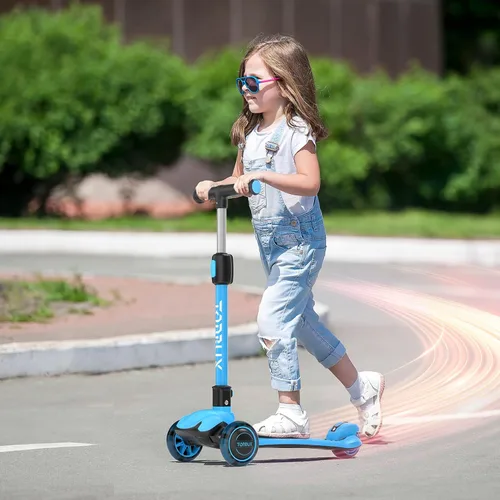 Miniatura 8 de TONBUX - Patinete para niños, patinete de 3 ruedas con luces LED para niños de 3 a 12 años, patinetes plegables con altura ajustable - Patinete