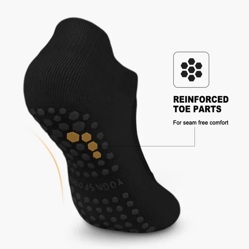 Miniatura 6 de 5 pares de calcetines de pilates, calcetines de yoga con agarres para mujer, antideslizantes, pilates, entrenamiento, barra pura, ballet, danza