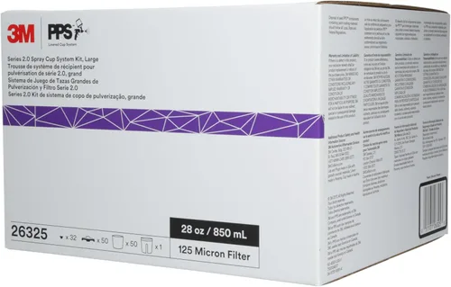 Miniatura 14 de 3M PPS 2.0 Kit de taza, tapas y forros para pistola pulverizadora, 26325, grande, 28 onzas, filtro de 125 micrones, uso para automóviles, muebles