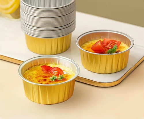 Miniatura 3 de Moldes desechables para magdalenas con tapas, mini moldes para pasteles de 5 onzas para cupcakes, taza de aluminio multiusos para hornear, tazas