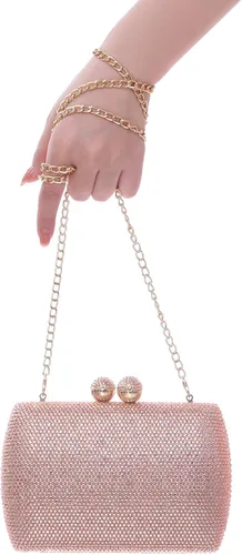 Miniatura 7 de Bolso de noche con diamantes de imitación completos para mujer, dije de cumpleaños, compromiso, boda, fiesta