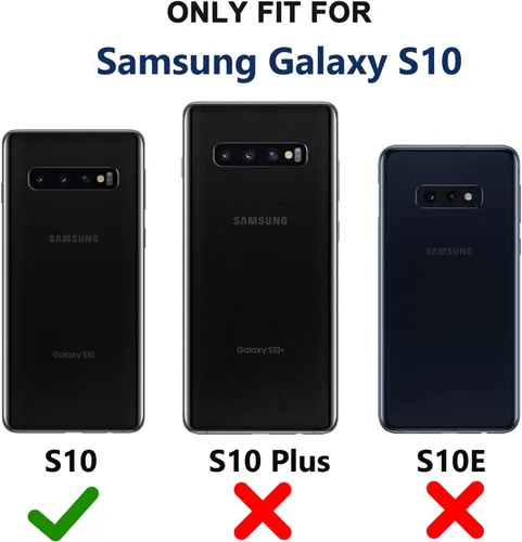 Miniatura 7 de Funda para Samsung Galaxy S10 con funda de clip para cinturón, 2 protectores de pantalla, [protección contra caídas de grado militar] Funda Negro