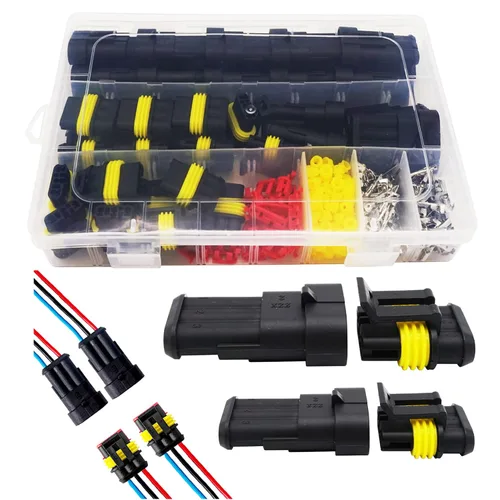 Miniatura 11 de 20 kits de conectores de 2 pines Conectores eléctricos automotrices 2 conectores de cable, conector impermeable, desconexión rápida y conexión 22-16