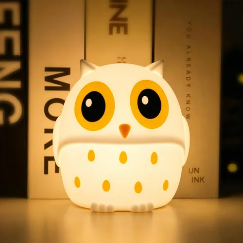 AVEKI Night Lights for Kids, Touch Sensor-Portable Nightlight Lamp, Color Changing, Silicone Cute Animal Cow LED Nursery Night Lamp Bedroom Decor