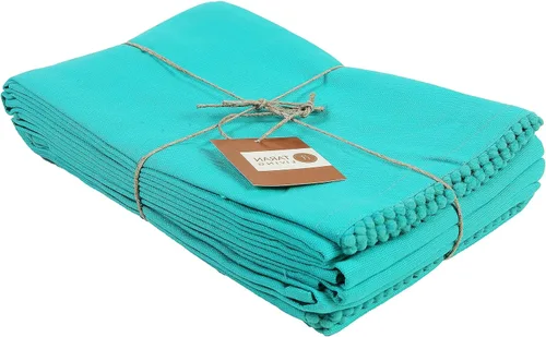 TARAN LIVING Juego de paños de cocina de algodón verde azulado, juego de 6 a 18 x 28 pulgadas, ultra absorbente, ribete suave en los bordes,