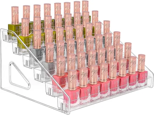 Miniatura 7 de JessLab Organizador de esmalte de uñas, 3 niveles de acrílico transparente para lentes de sol y aceite esencial, organizador de maquillaje