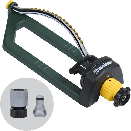 Miniatura 8 de Melnor 65150AMZ Oscillating Sprinkler, 15 Precision Nozzles, Adjustable Spray Range, Waters Up to 2,650 Sq. Ft., with QuickConnect Bundle, Green