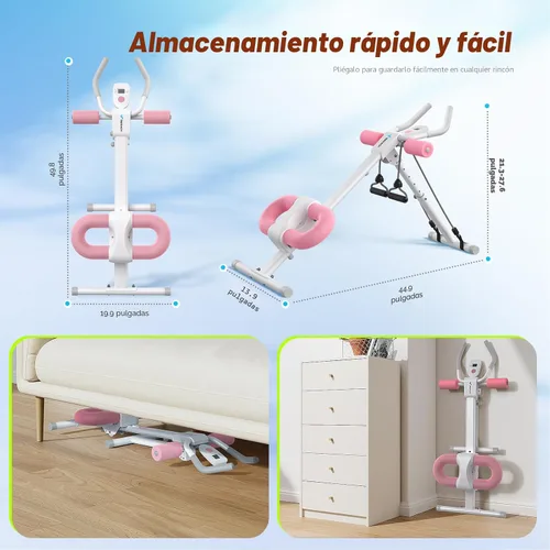 Miniatura 5 de MERACH Máquina de abdominales, equipo de entrenamiento abdominal, máquina de entrenamiento abdominal ajustable para entrenamiento de abdominales