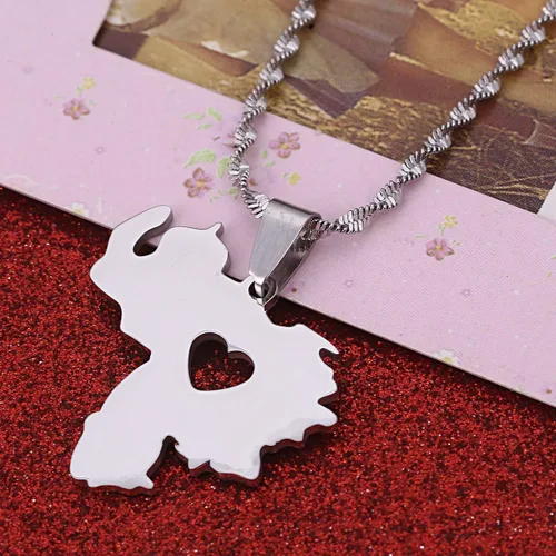 Miniatura 3 de Collar con colgante de mapa de Venezuela de acero inoxidable para mujeres y hombres venezolanos