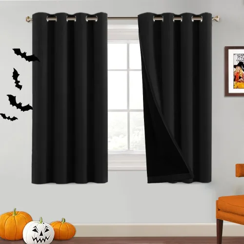 Miniatura 19 de PrinceDeco Paneles de cortina 100 % opacas de 108 pulgadas de largo, completamente opacos, tratamiento de ventana, cortinas forradas con aislamiento