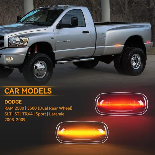 Miniatura 3 de POPMOTORZ 4 piezas de luz LED para guardabarros laterales compatibles con 2003-2009 Dodge RAM 2500 3500 SLT ST TRX4 Sport Laramie luz de posición