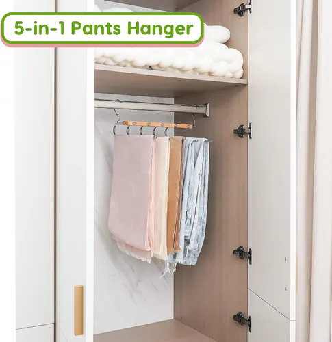 Miniatura 3 de Paquete de 2 perchas mágicas para pantalones, organizador de armario colgante que ahorra espacio para pantalones, jeans, leggings, faldas, bufandas