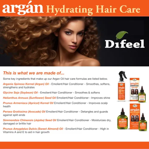 Miniatura 8 de Difeel Acondicionador hidratante de argán de 33.8 onzas – Acondicionador de aceite de argán natural, sin parabenos, acondicionador natural