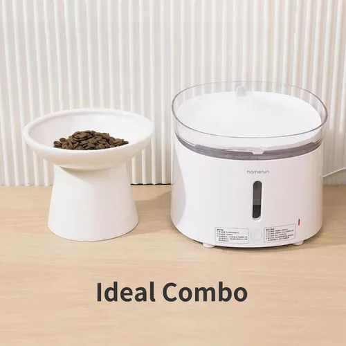 Miniatura 7 de CEEFU Cuenco elevado extra ancho de cerámica para gatos, plato poco profundo de 6.2 pulgadas para aliviar la fatiga de los bigotes, 5 pulgadas