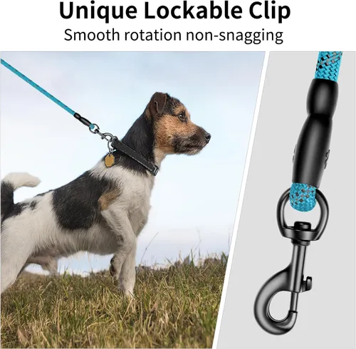 Miniatura 4 de Correa de perro resistente para perros de raza grande, mediana y pequeña, correa de perro reflectante con asa cómoda, correas de cuerda