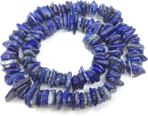 Miniatura 3 de Adabele GZ7-8 - Cuentas planas de chip de moneda plana de lapislázuli azul natural de 45 pulgadas, espaciador de piedra gema irregular