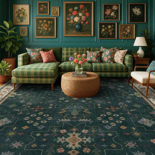 Miniatura 73 de Alfombra Boho Negra para Sala de Estar - Alfombra de Área Lavable de 10x14 Pies, Alfombras de Comedor para Debajo de la Mesa, Alfombra Suave de Pelo