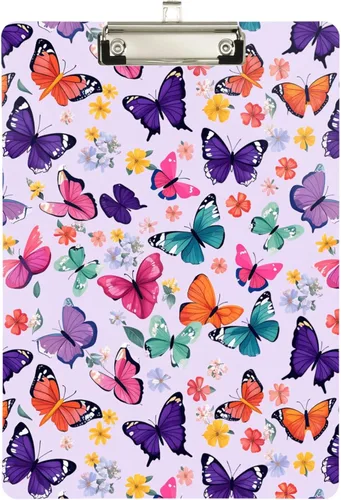 Miniatura 10 de Portapapeles con purpurina morada, diseño de moda, portapapeles de plástico tamaño carta para estudiantes, niños, mujeres y hombres, tablero de clip