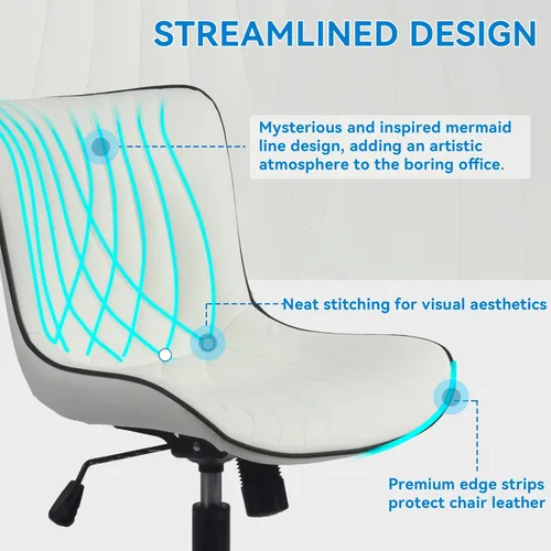 Miniatura 4 de YOUNIKE Silla de Oficina, Silla de Escritorio sin Brazos con Ruedas, Sillas de Tarea de Computadora para Oficina en Casa, Silla de Tocador Moderna