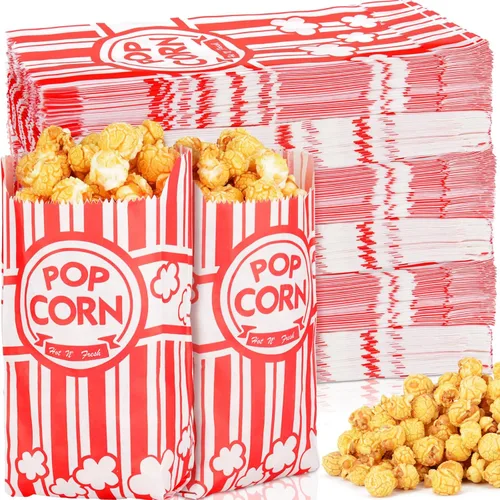 1000 bolsas de papel para palomitas de maíz para fiestas, 1 onza, pequeñas porciones individuales vintage, contenedores de palomitas de maíz, bolsas