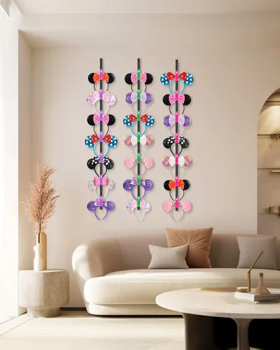 Miniatura 7 de 3 Piezas Soportes para Orejas de Ratón, Organizador de Diademas con Orejas de Ratón, Soporte de Exhibición y Almacenamiento para Diademas, Estante
