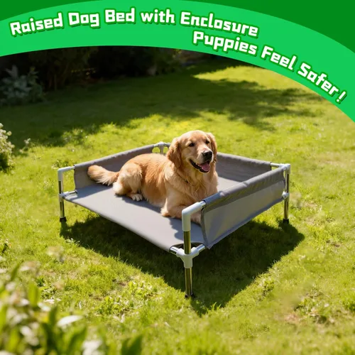 Miniatura 2 de Makerfire Cama elevada para perro, sofá cama elevada para perros medianos, cuna refrescante desmontable para interiores y exteriores, con patas