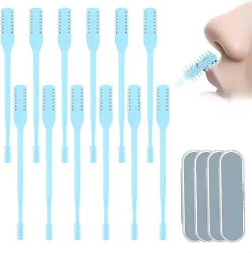 Miniatura 21 de Cortador de pelo nasal portátil, esencial de viaje para hombres y mujeres, herramientas de eliminación de vello de fosas nasales de doble cara